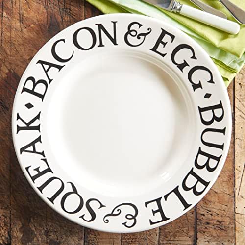 Emma Bridgewater Handmade Ceramic Black Toast Bacon Egg Script 105 Dining Plate