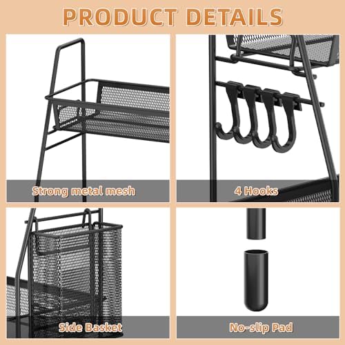 VITVITI 2-Tier Black Bathroom Organizer