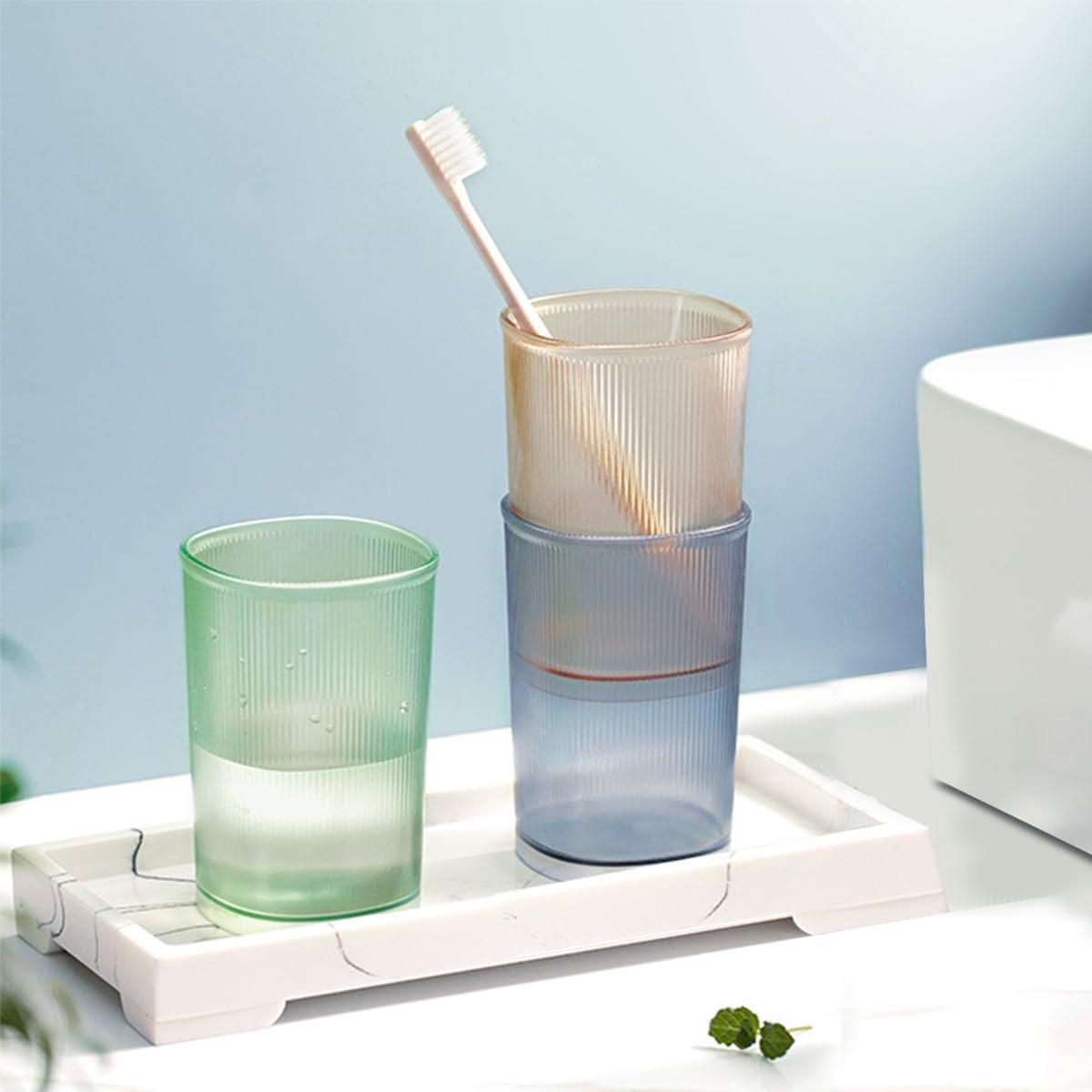 BieFuDan3 Pack Bath Delivery Holder Reusable Style Toothbrush Cup Holder