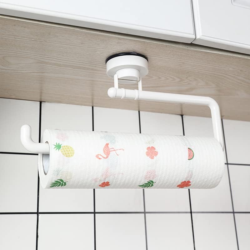 Easy to Install Suction Cup Bathroom Towel Rack Kitchen Paper Bag Holder