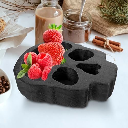 Alipis Halloween Wooden Skull Bowl Charcuterie Board