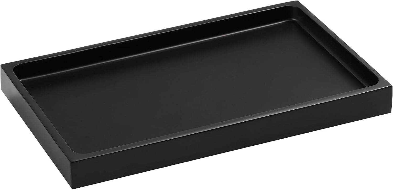 Luxspire Multi-Purpose Bathroom Vanity Tray in Matte Black
