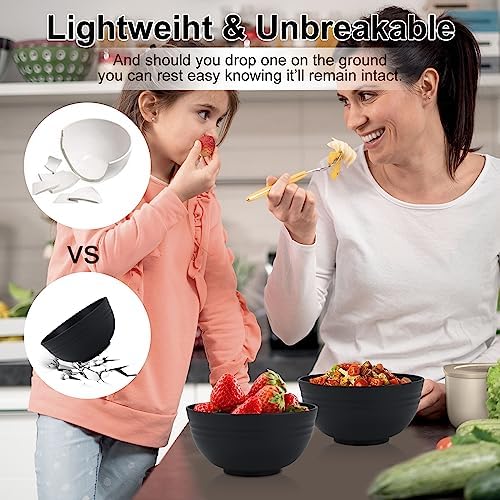 PYRMONT Unbreakable 28-Piece Dinnerware Set BPA-free Microwave Dishwasher Safe Black