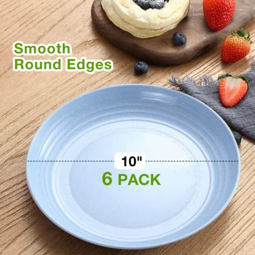 6-Piece Set of 10-Inch Wheat Straw Plates