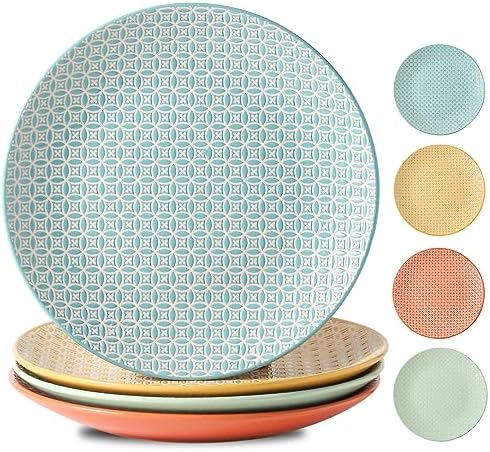 YELLOYA 105in Large Dinner Plates Set of 4