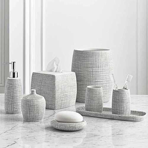 Sturdy raffia tumbler porcelain bath accessory