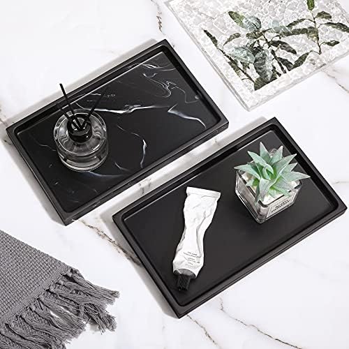 Luxspire Multi-Purpose Bathroom Vanity Tray in Matte Black
