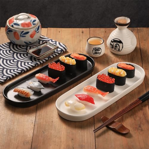 VanEnjoy Set of 2 Black Vanity Trays for Sink Counter Organization
