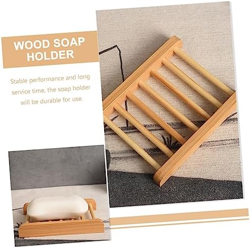 HEALLILY Wooden Soap Rack Elegant Draining Design for Bathroom Countertop Use