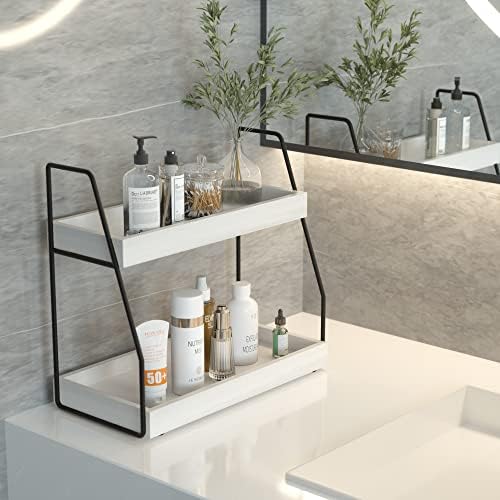 Space-Saving 2-Tier Bathroom Organizer Countertop