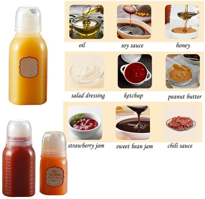 Portion Perfect Ketchup Dressing Squeeze Bottles 20-Pack with Silver Lid