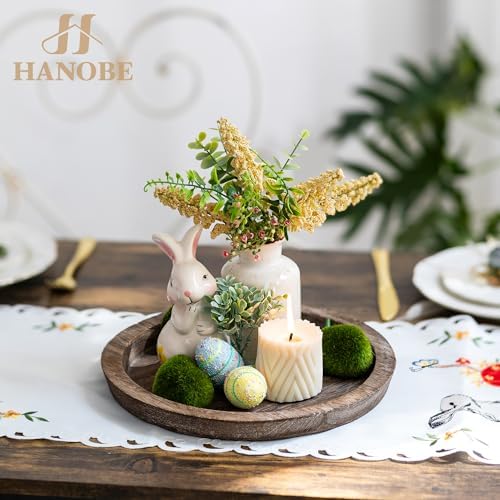 Hanobe Rustic Wooden Serving Tray Perfect for Gatherings