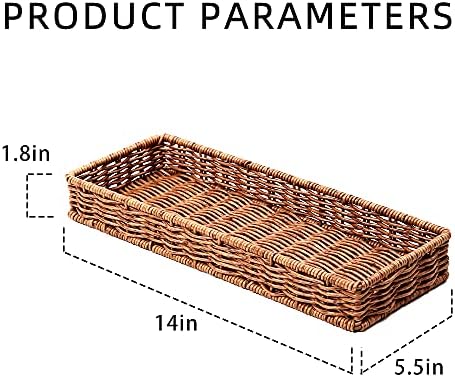 Rattan Bathroom Tray for Storage Decor