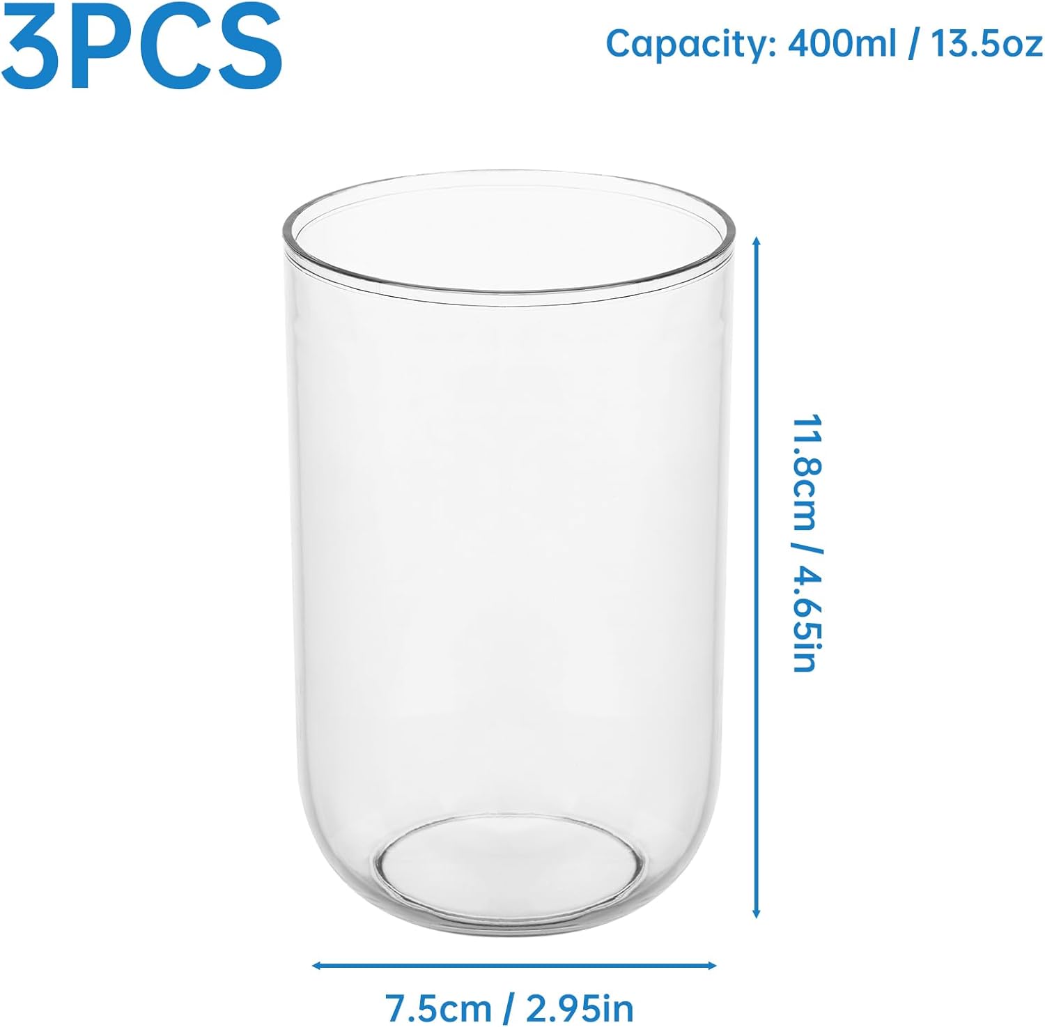 Set of 3 Crystal Clear Toothbrush Holders 135oz Reusable BathroomT_ACCESSORIES