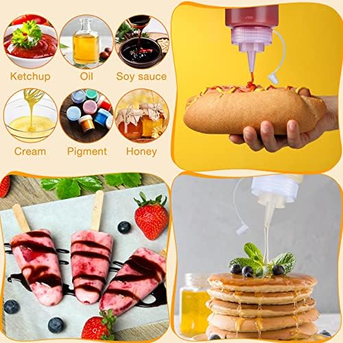Premium 16 oz Plastic Squeeze Bottles for Condiments Ketchup and More