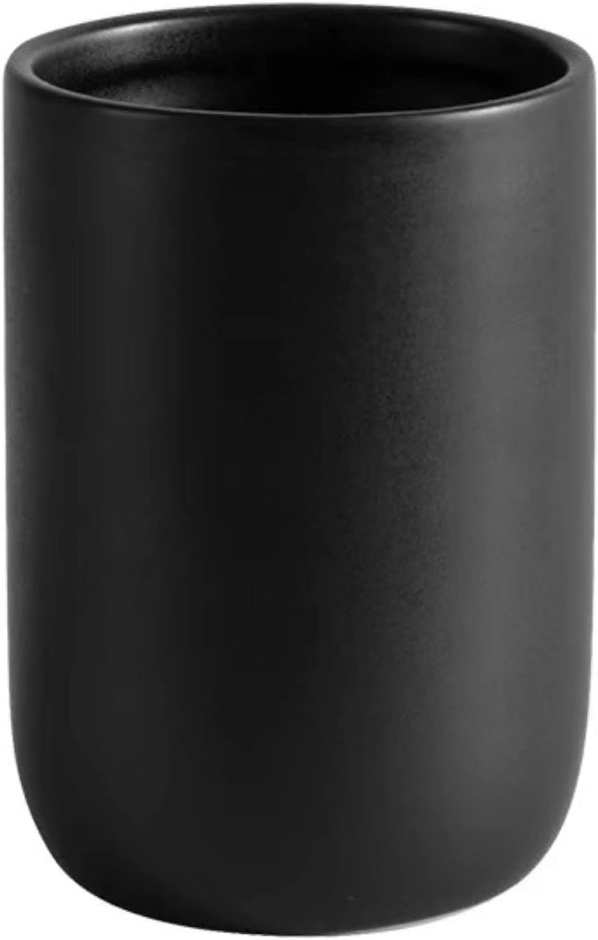 cordial Ceramic Toothbrush Dispenser for Bathroom Black