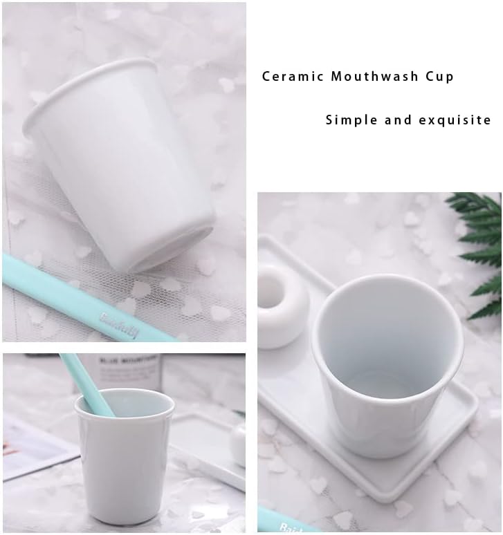 Awhales Elegant Ceramic Bathroom Cup 2PK
