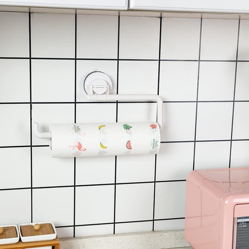 Easy to Install Suction Cup Bathroom Towel Rack Kitchen Paper Bag Holder