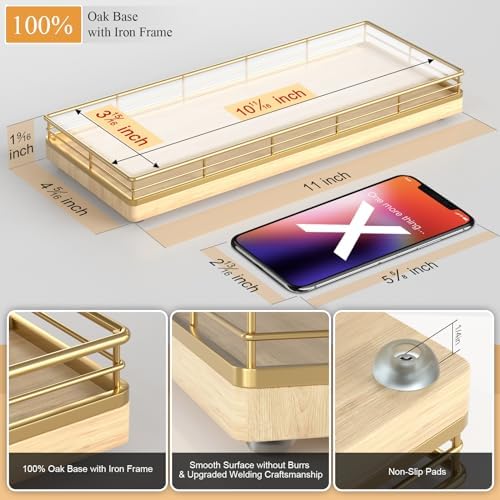 Elegant Oak Kitchen Tray for Morning Routine