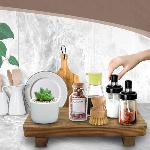 YITOBA Brown Wooden Bathroom Counter Tray