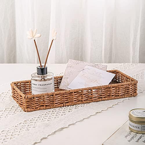 Rattan Bathroom Tray for Storage Decor