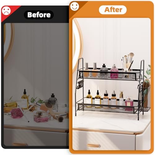 VITVITI 2-Tier Black Bathroom Organizer
