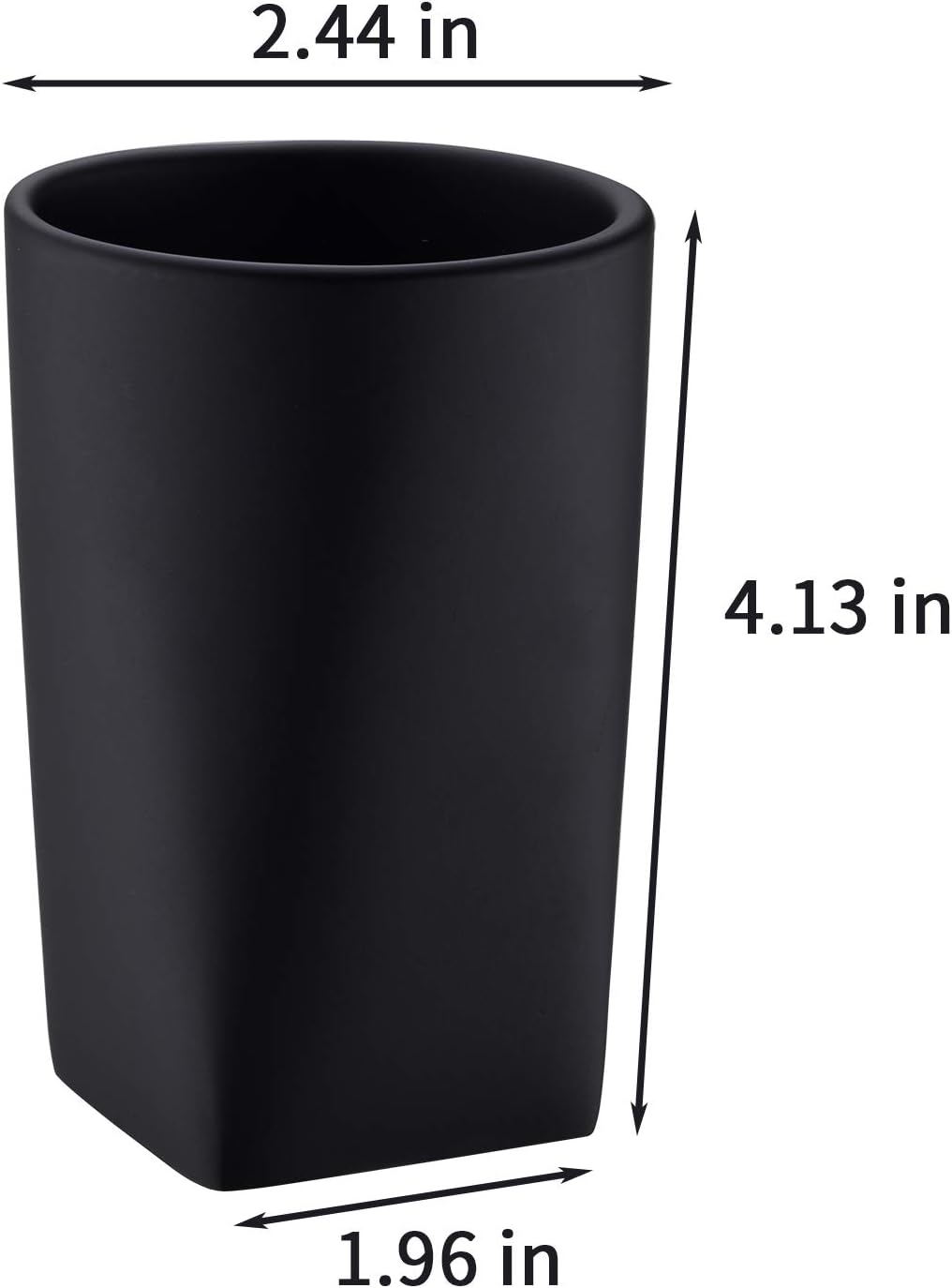 Modern Resin Bath Tumbler Holder in Matte Black Design