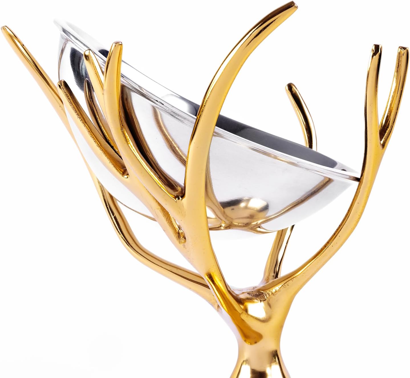 Stainless Steel Brass Branch Footed Bowl by GUTE