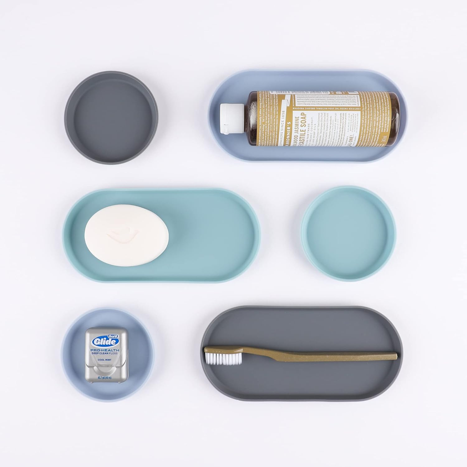 Blue Ginkgo Mini Silicone Trays Set of 6 Blue