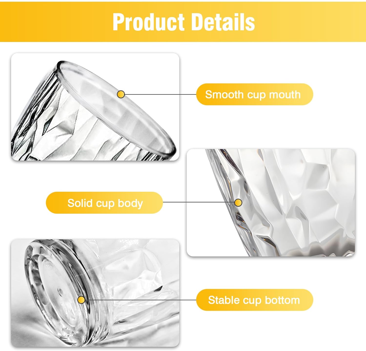 4 Transparent 10Oz Acrylic Tumblers Durable Reusable Compact