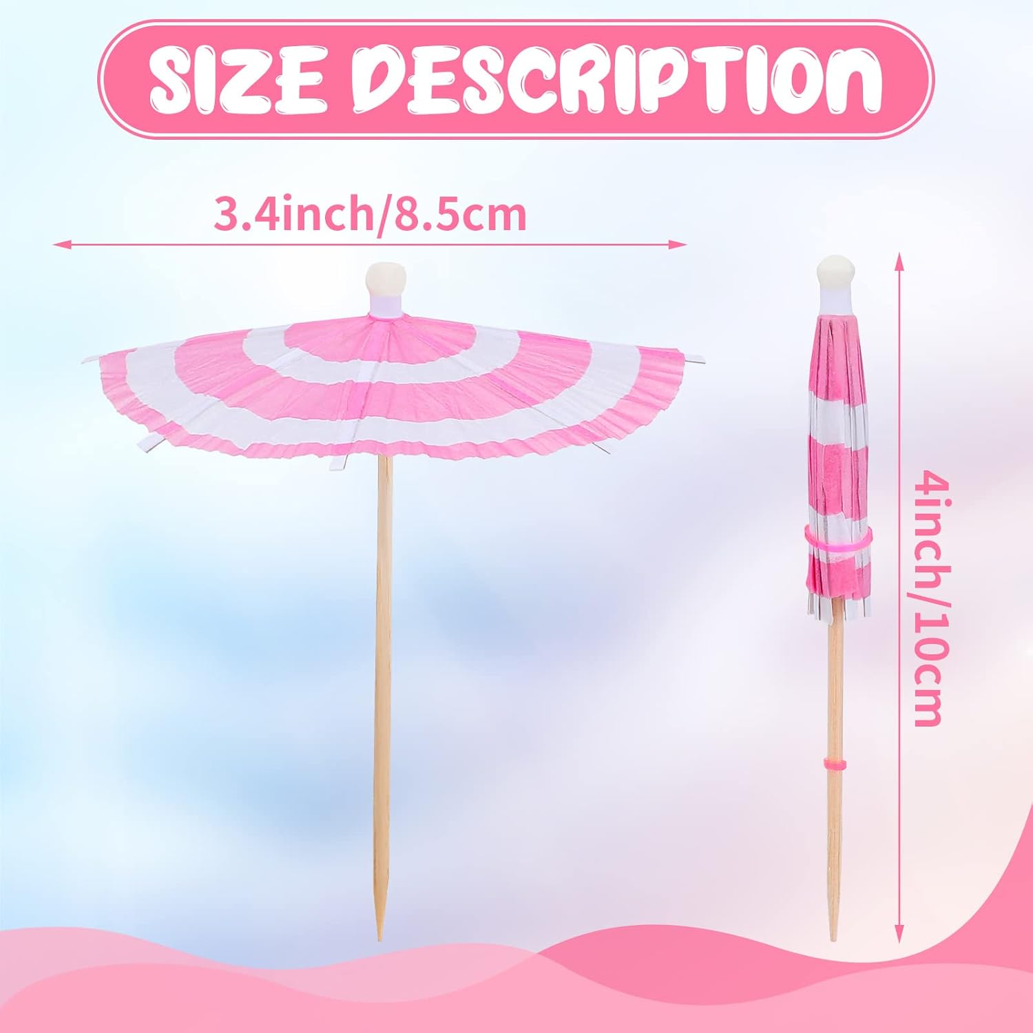 Chic 150-Piece Cocktail Umbrella Picks for Summer Parties