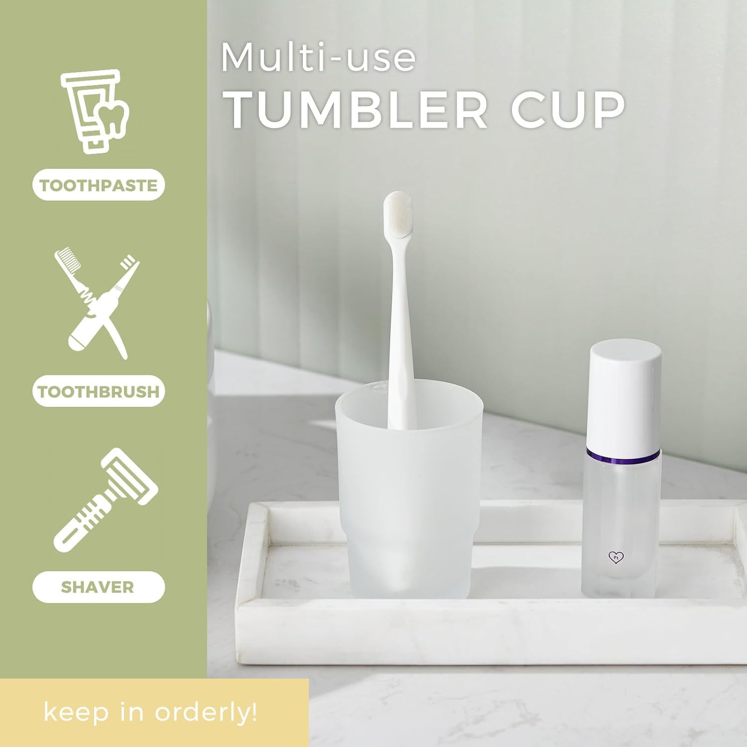 Aomasi Frosted Glass Tumbler - Durable Toothbrush Holder