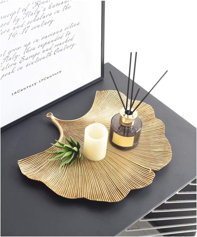 JAJKAFCL Gold Leaf Key Bowl Decor