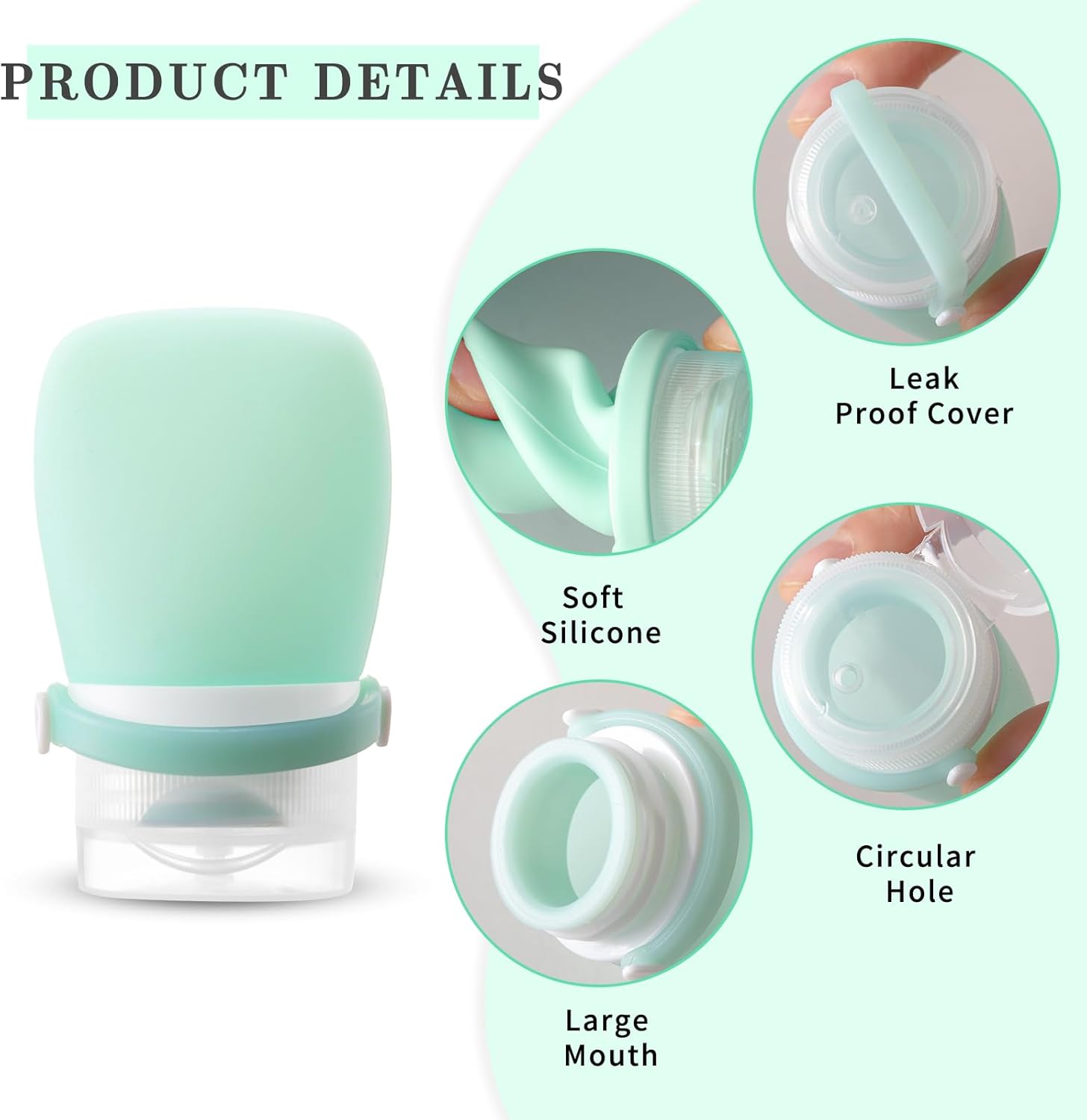 4Pcs Squeeze Salad Dressing Bottles with Bandage Leakproof and 2 Cleaning Brush Set