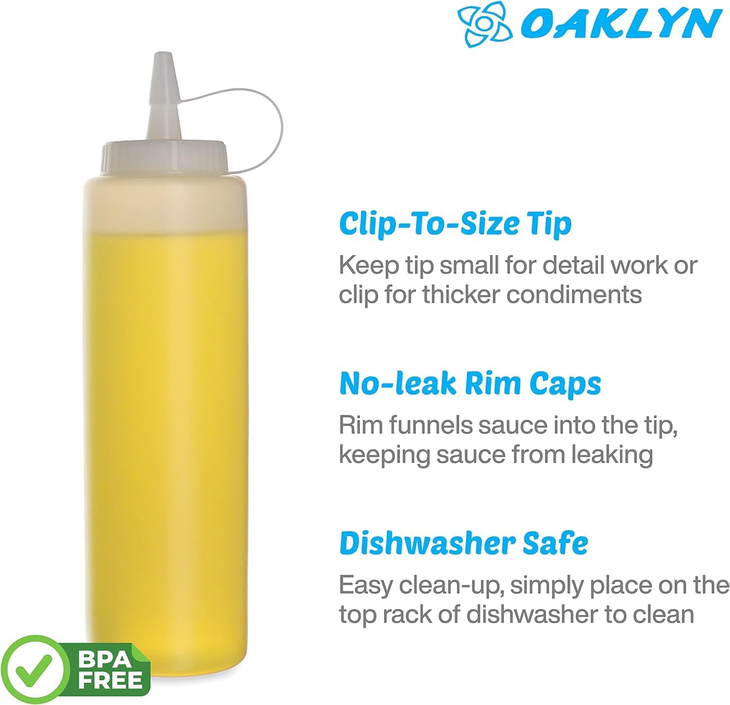 Oaklyn Squeeze Bottles 24oz 3-Pack