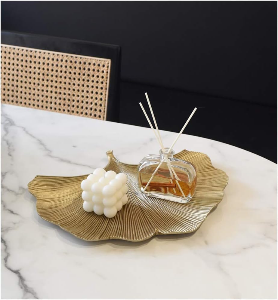 JAJKAFCL Gold Leaf Key Bowl Decor