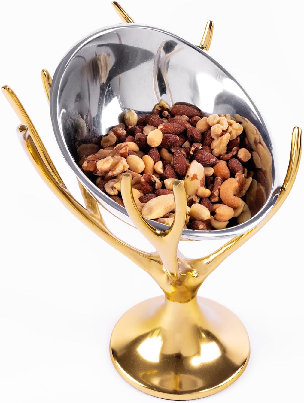 Stainless Steel Brass Branch Footed Bowl by GUTE