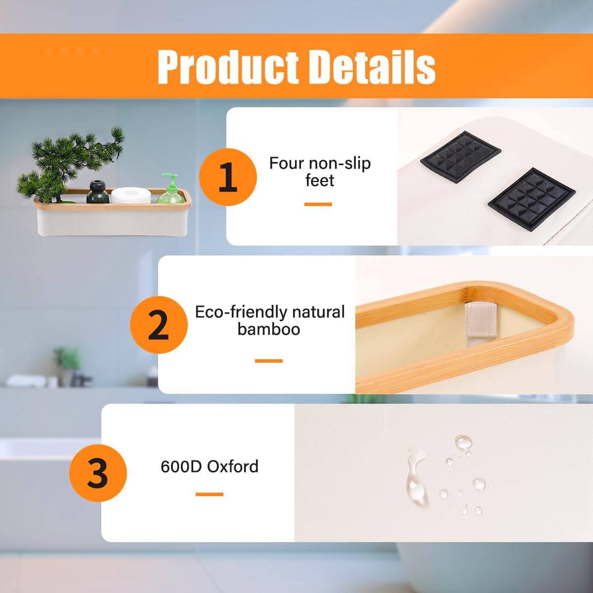 Bamboo Collapsible Toiletry Organizer - Compact Storage Solution