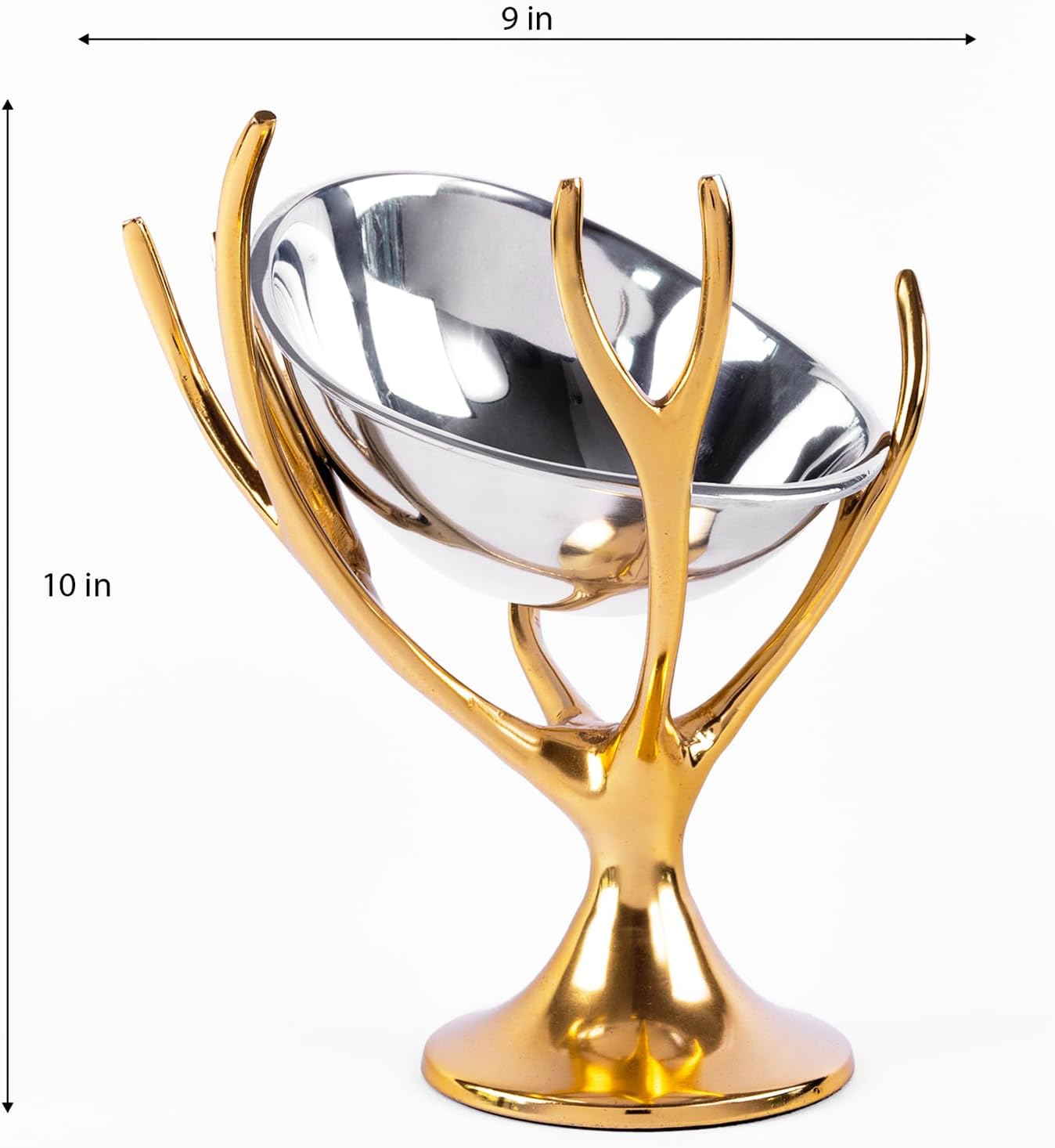 Stainless Steel Brass Branch Footed Bowl by GUTE