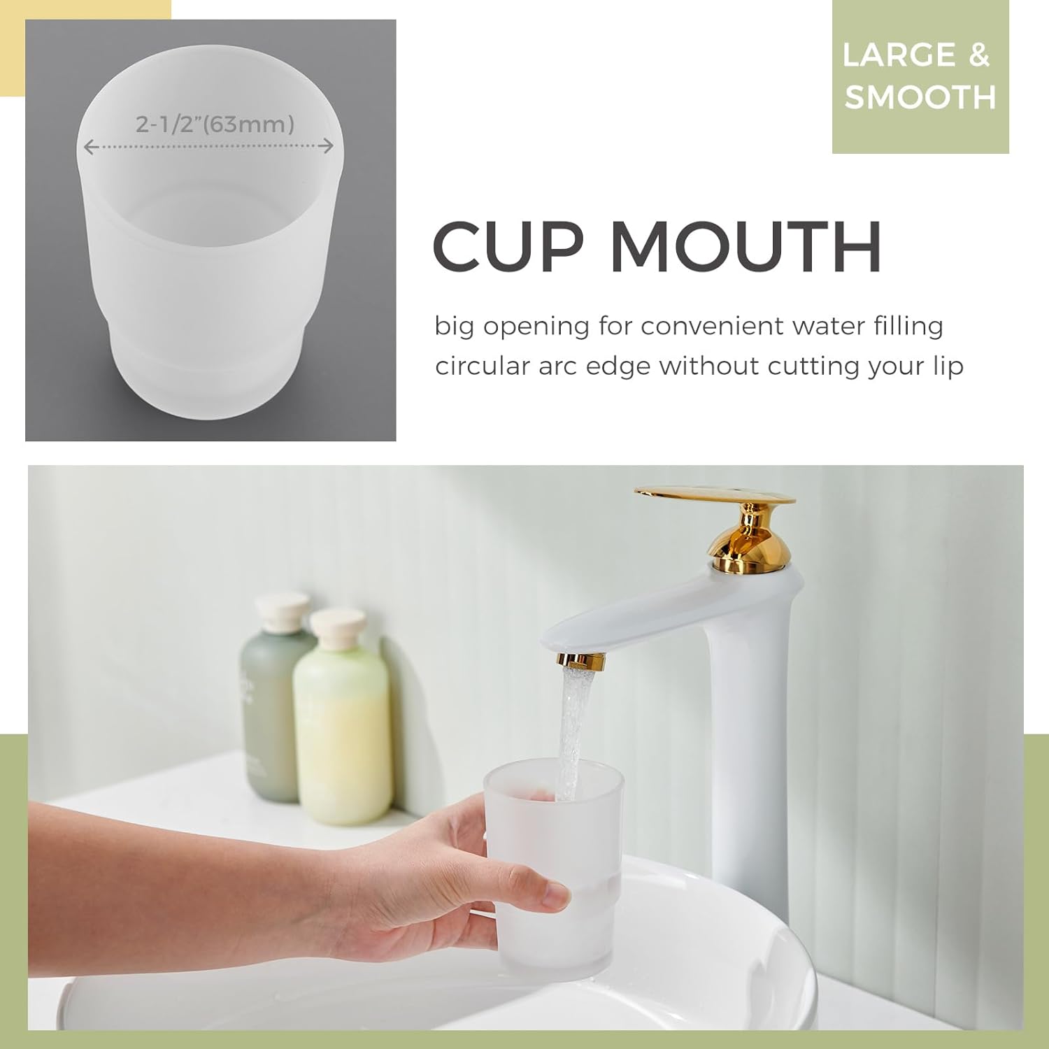 Aomasi Frosted Glass Tumbler - Durable Toothbrush Holder