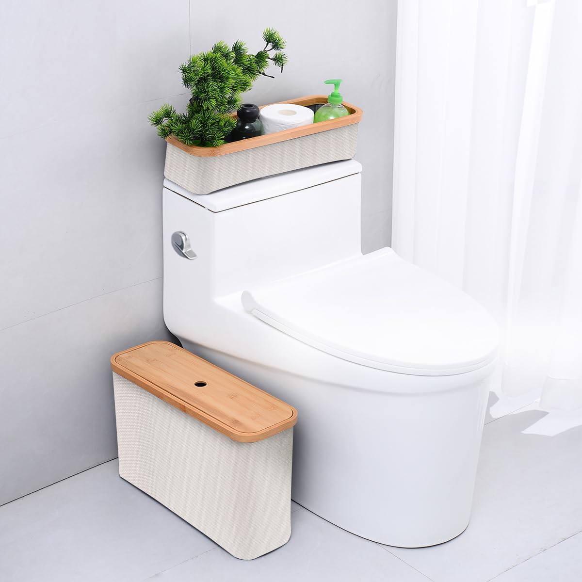 Bamboo Collapsible Toiletry Organizer - Compact Storage Solution