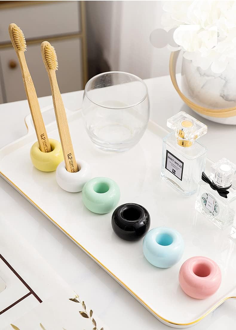 High-Quality Ceramics Toothbrush Holder Set White