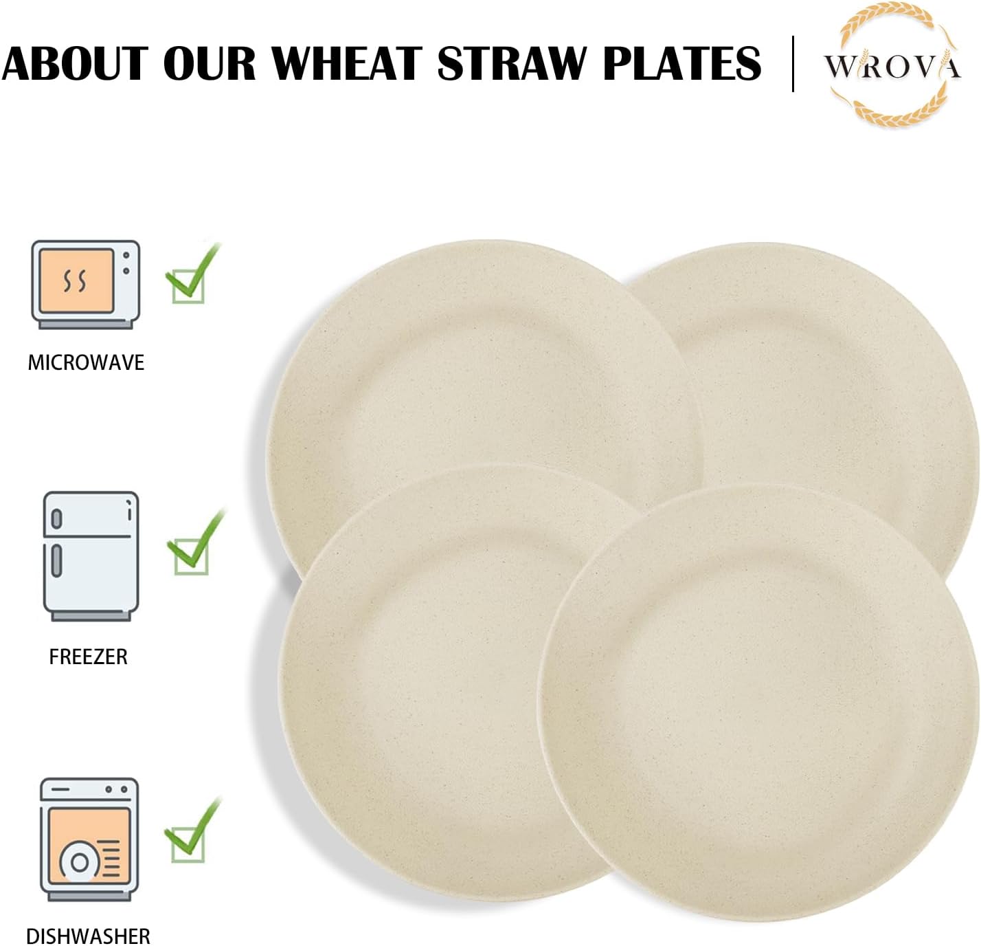Wrova Wheat Straw Dinner Plates