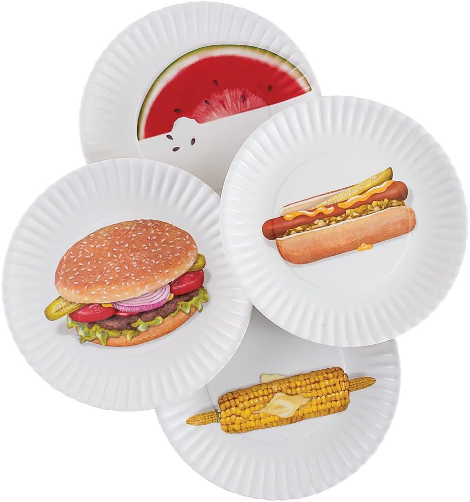 Melamine clings for BBQ fun 4-piece set