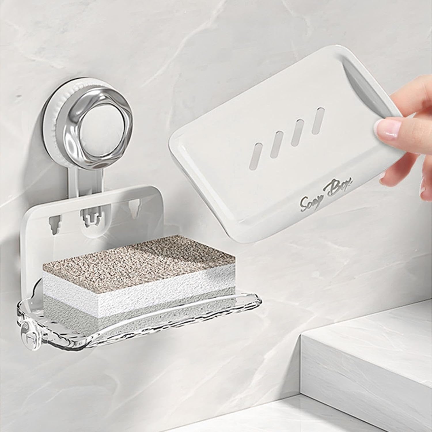 Suction Soap Holder compact for bathroom organization