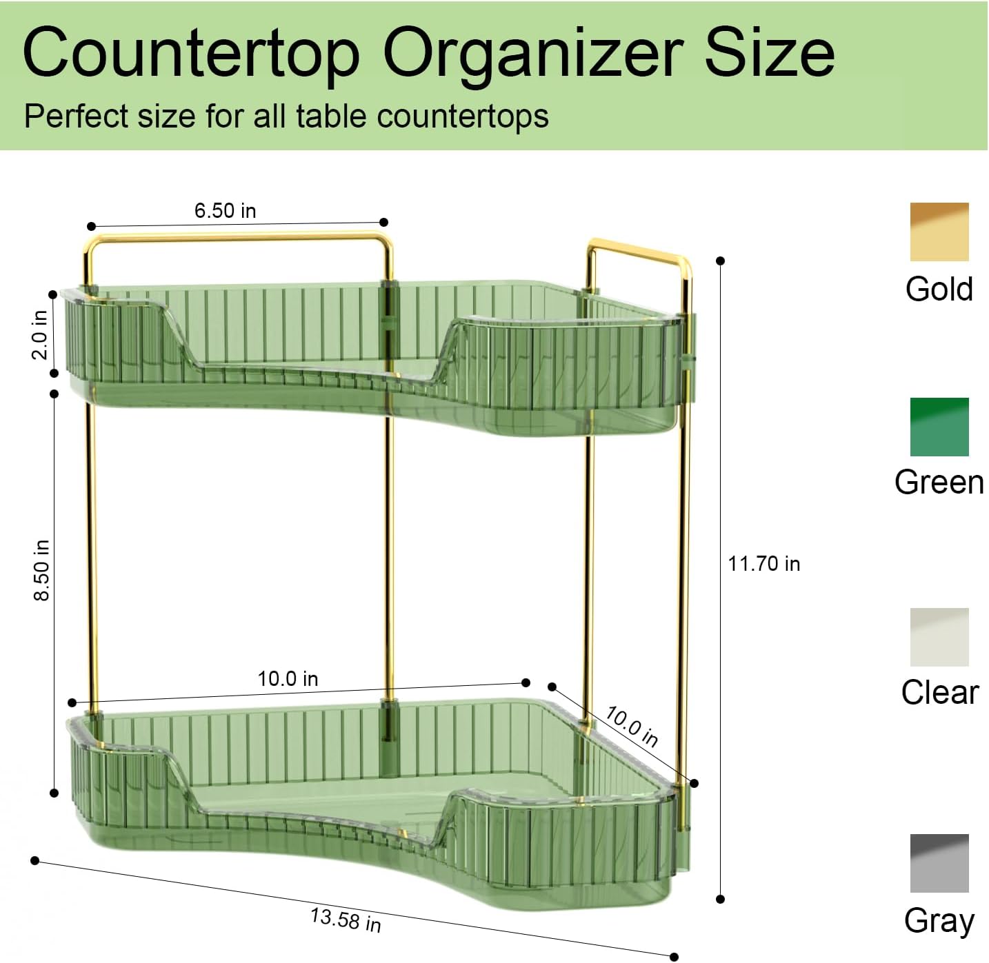 GTI 2-Tier Corner Bathroom Organizer