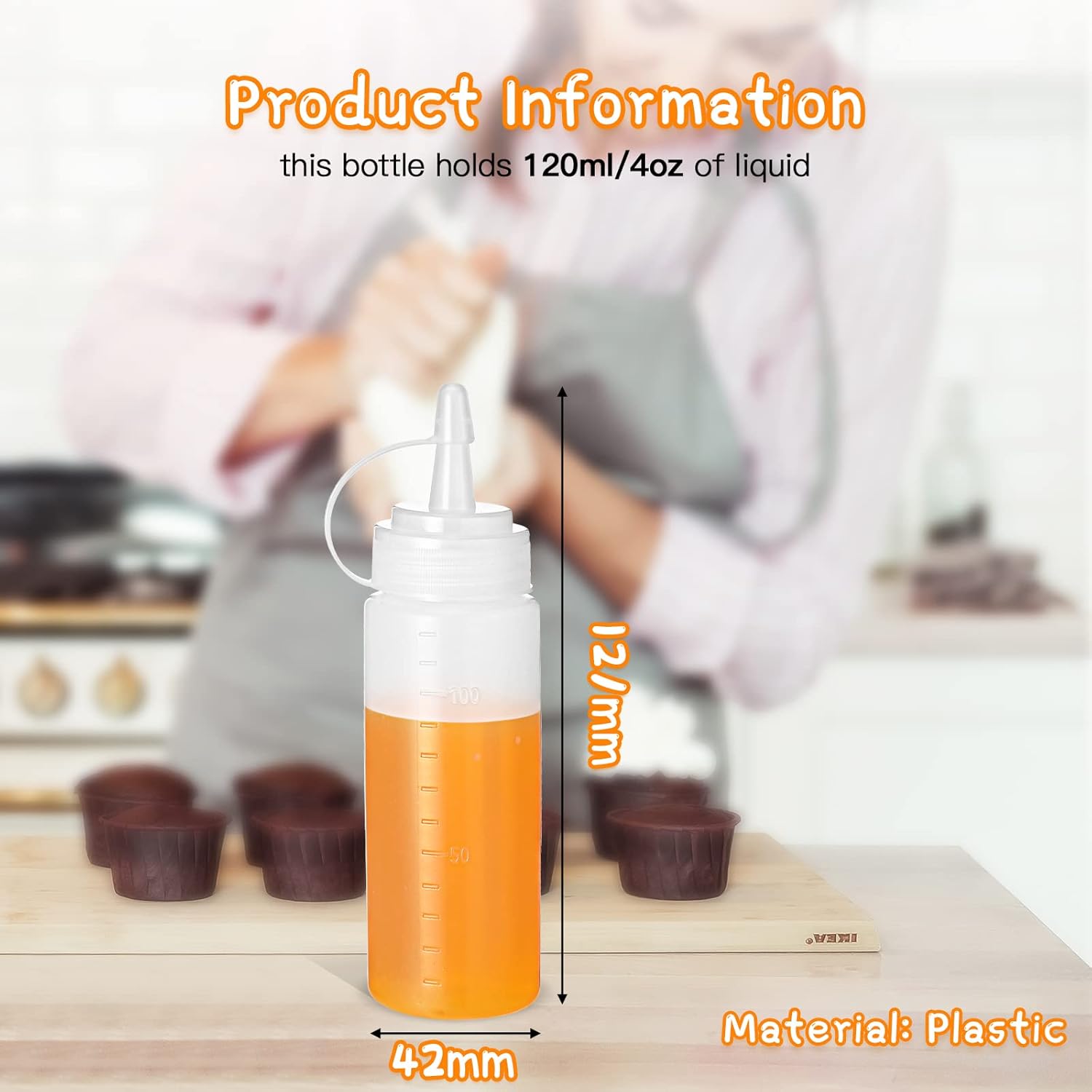 Perfect for Cooking 60pcs 4oz Squeeze Bottles Set