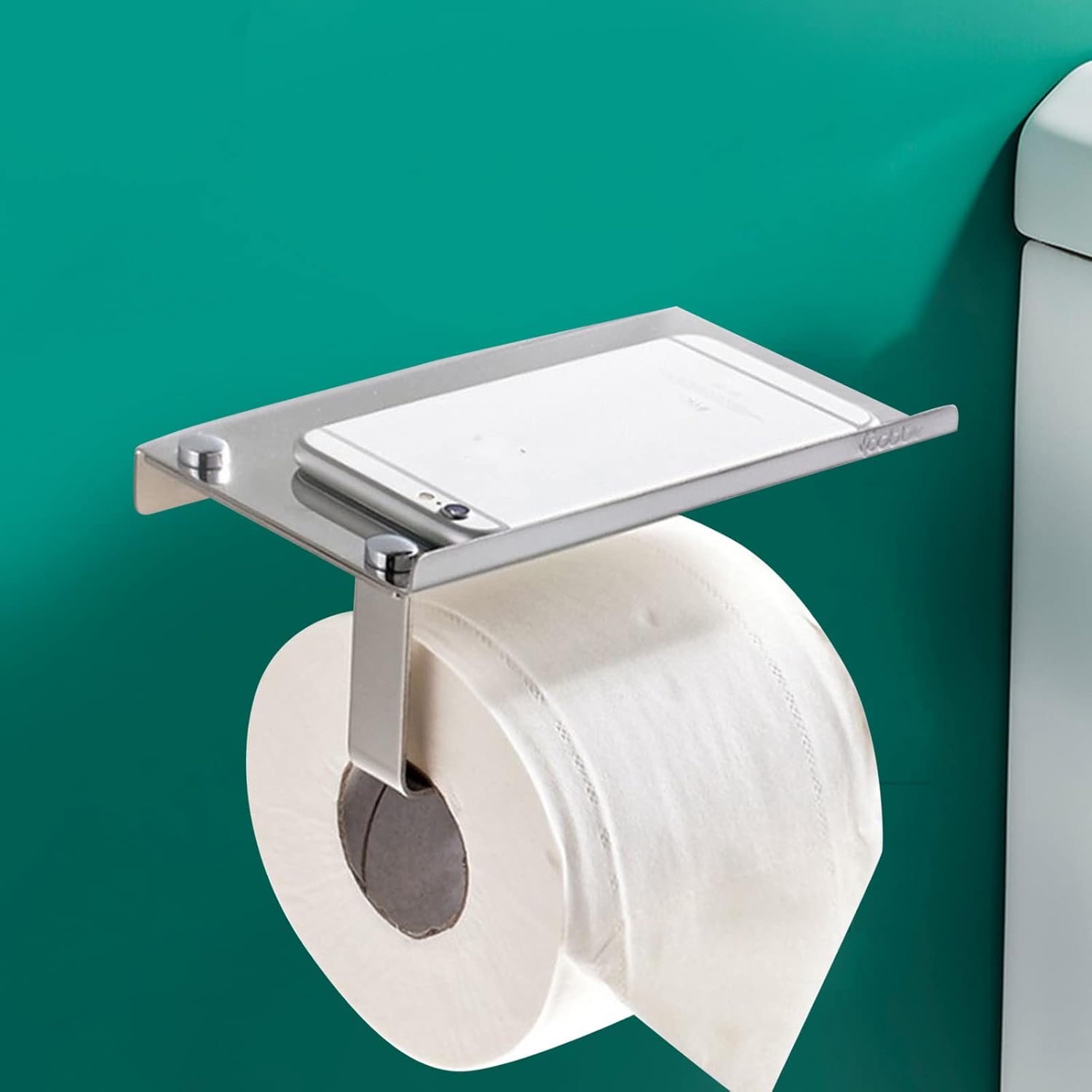 Stylish Toilet Paper Holder Phone Shelf Wall-Mounted Holder