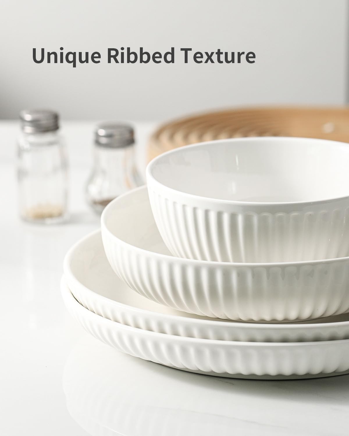 Hasense 10-Inch Dinner Plate Set Ceramic Plates