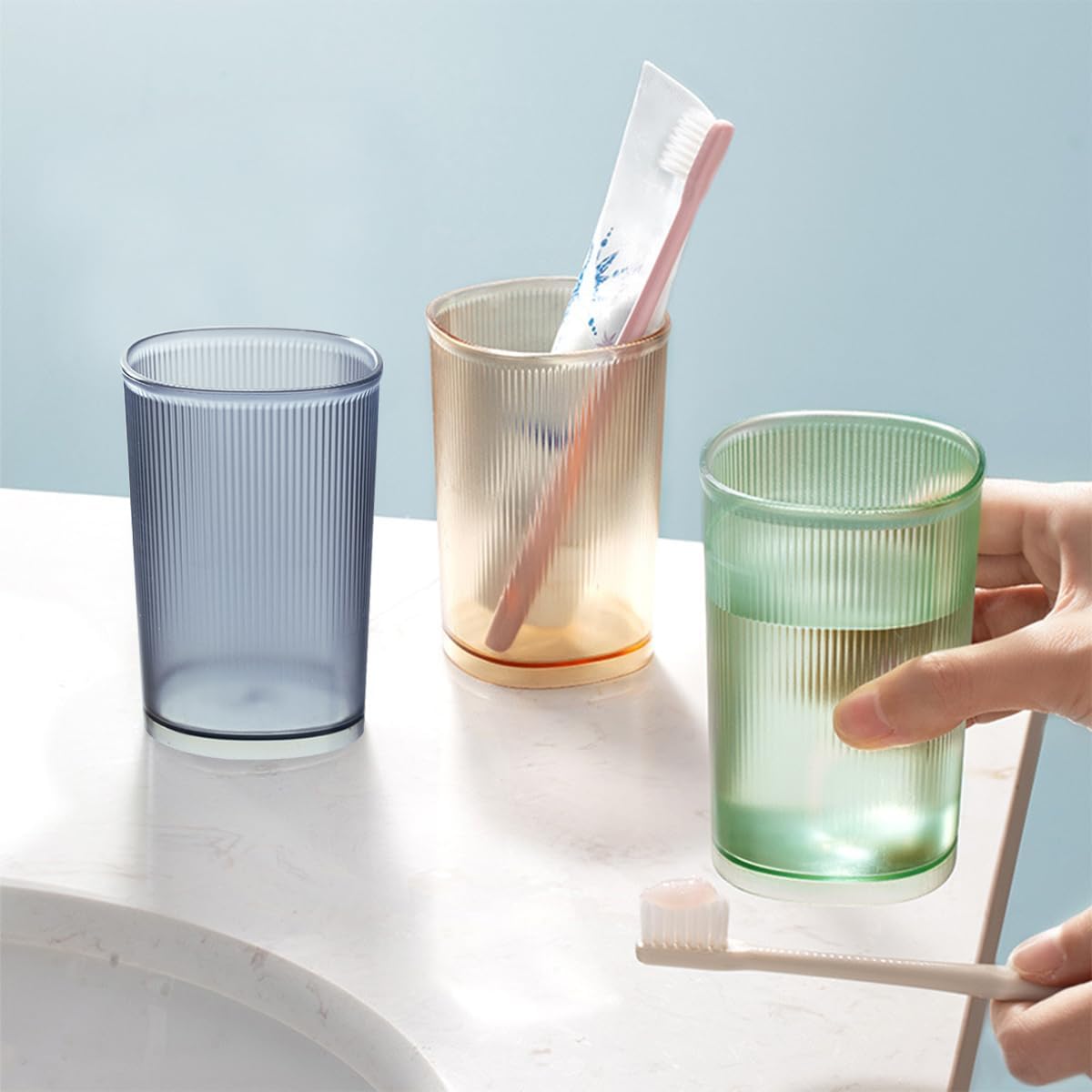 BieFuDan3 Pack Bath Delivery Holder Reusable Style Toothbrush Cup Holder